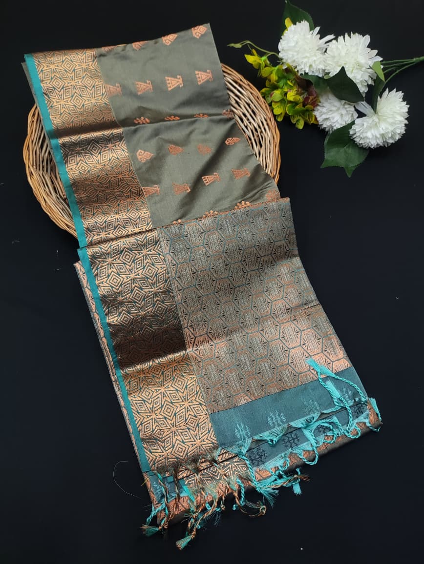 Semi Pure Art Silk Saree with elegant zari work for wedding wear
