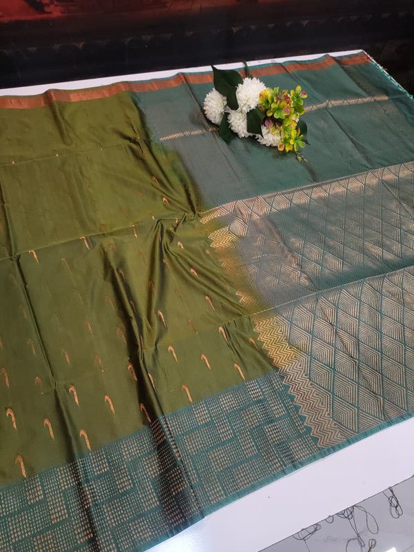 Semi Pure Art Silk Saree with elegant zari work for wedding wear