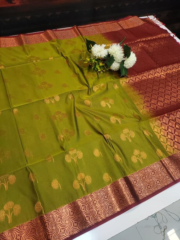 Semi Pure Art Silk Saree with elegant zari work for wedding wear