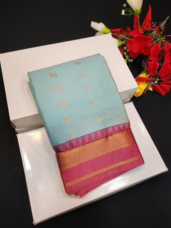 Semi Silk Saree (Mild Damage) with elegant zari work for weddings