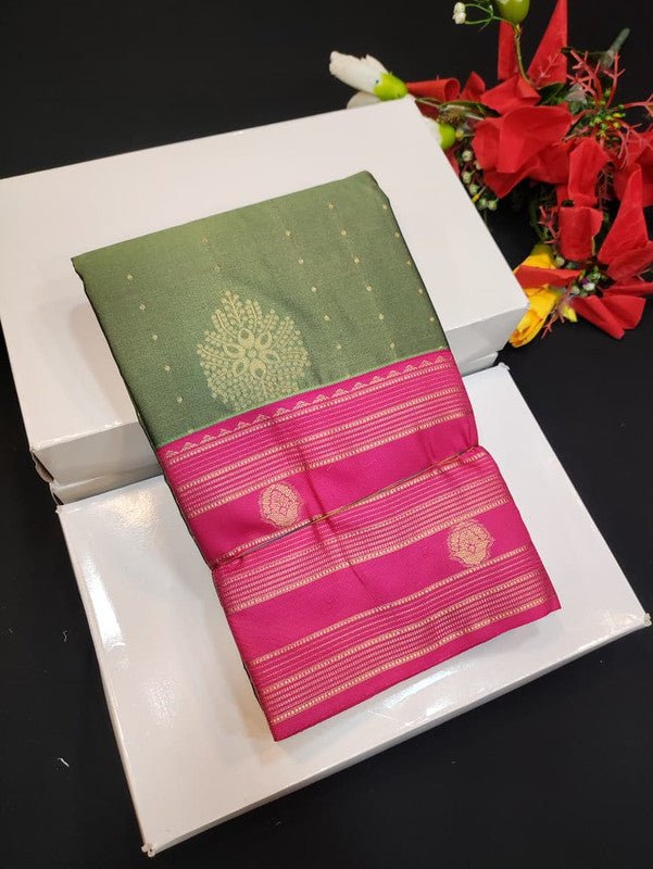 Semi Silk Saree (Mild Damage) with elegant zari work for weddings