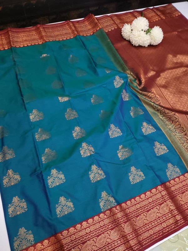 Semi Silk Saree (Mild Damage) SMS229 - Sri Sakthi Pugazh Tex SMS229 - Semi Silk