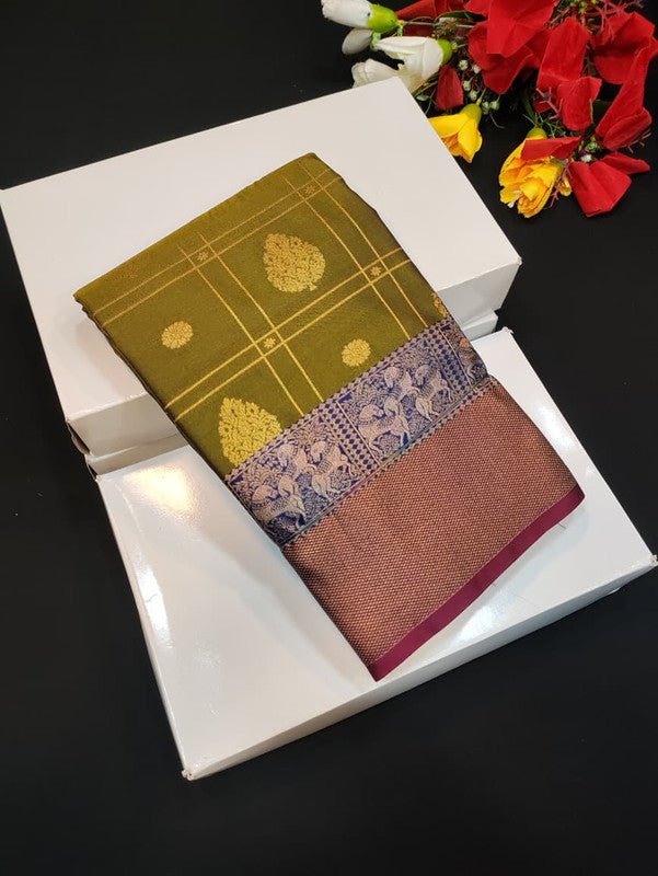 Semi Silk Saree (Mild Damage) with elegant zari work for weddings