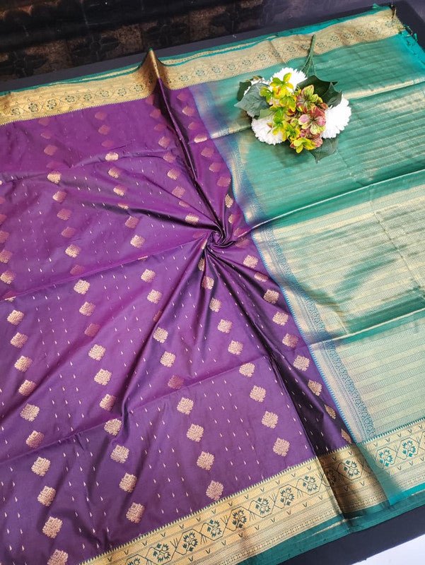 Semi Silk Saree with elegant zari work for wedding wear women