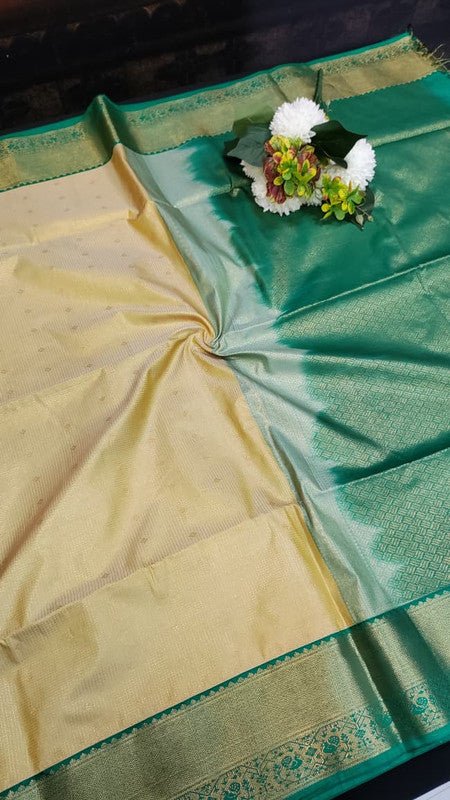Semi Silk Saree with elegant zari work for wedding wear women