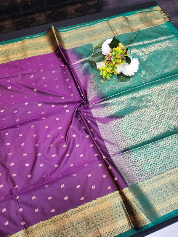 Semi Silk Saree with elegant zari work for wedding wear women