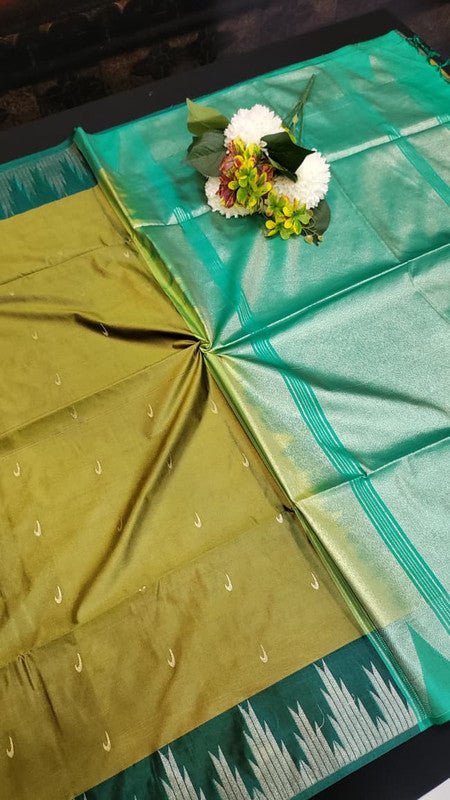 Semi Silk Saree with elegant zari work for wedding wear women