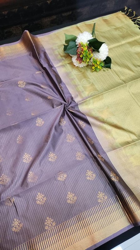 Semi Silk Saree with elegant zari work for wedding wear women