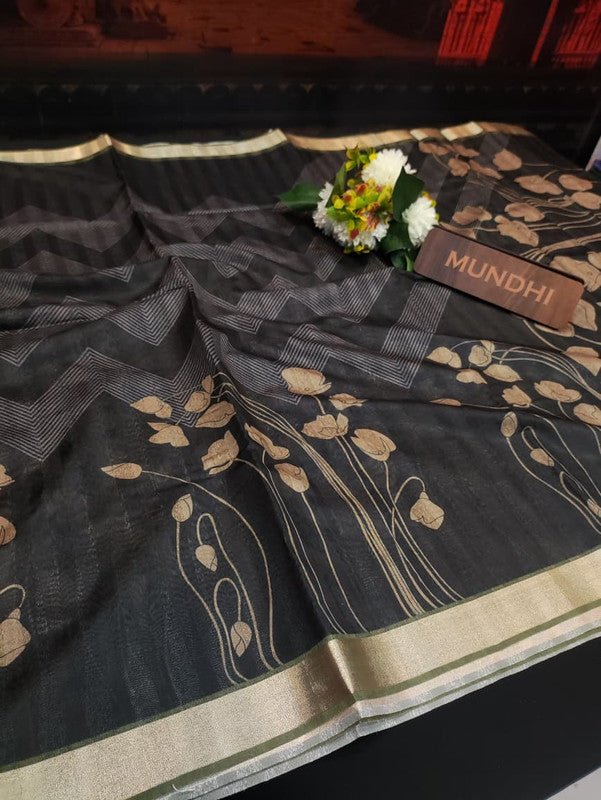 Siddhanth Fancy Saree with zari work and printed design for women