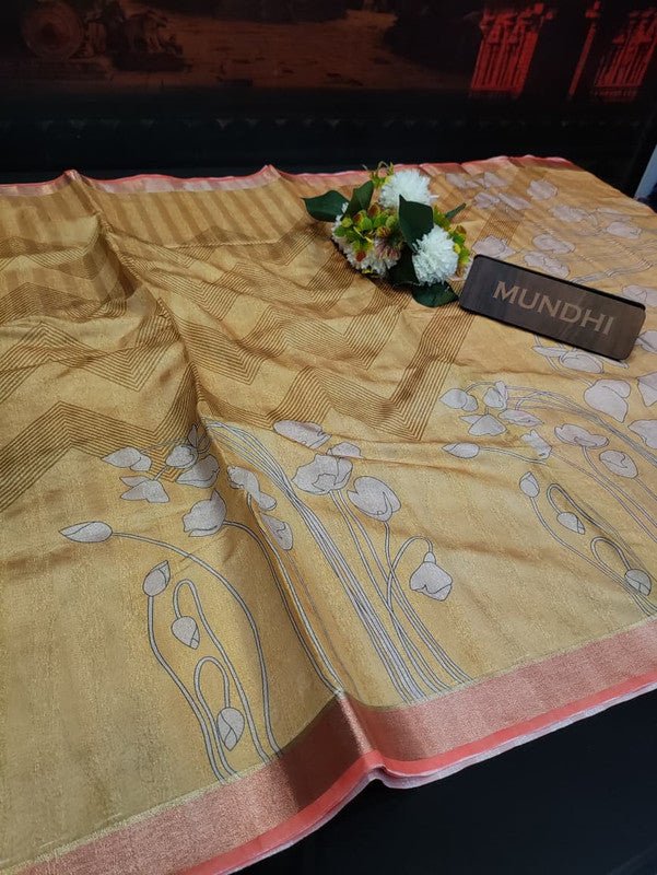 Siddhanth Fancy Saree with zari work and printed design for women