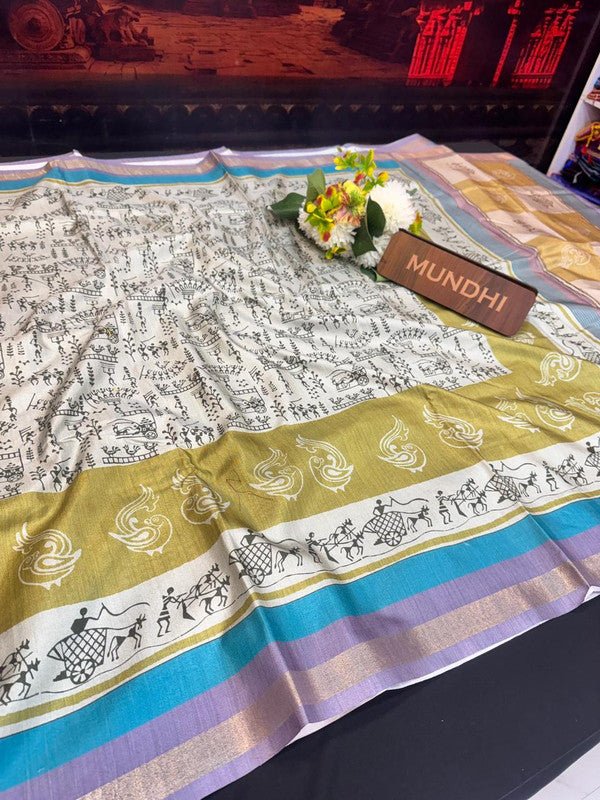 Siddhanth Fancy Saree with zari work and printed design for women
