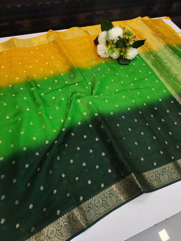 Siddharth Half & Half Silk Saree with elegant zari work for weddings