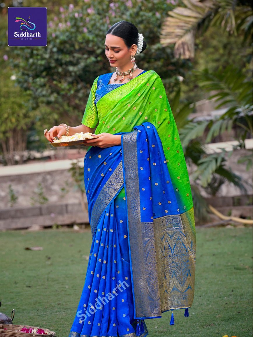 Siddharth Half & Half Silk Saree with elegant zari work for weddings