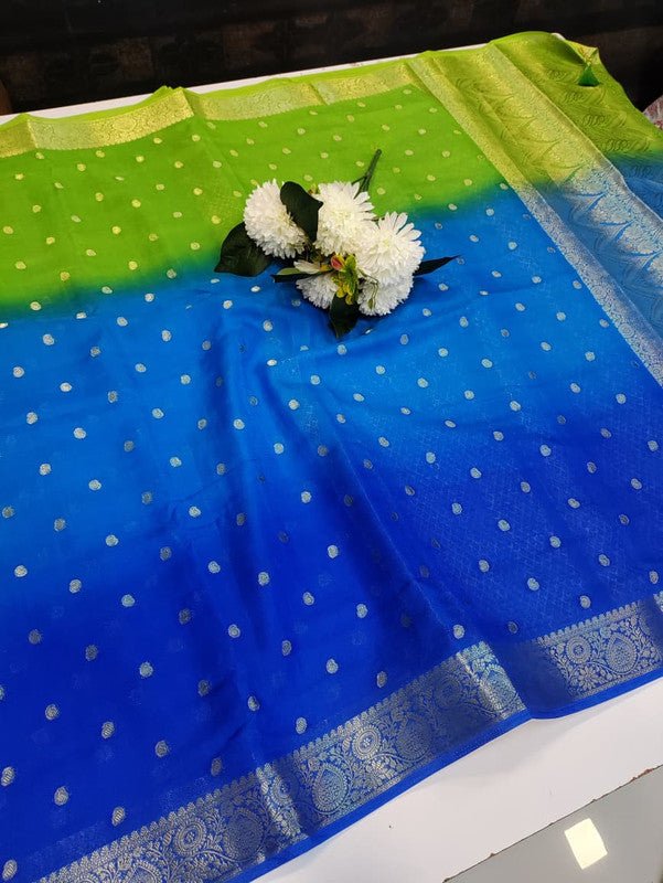 Siddharth Half & Half Silk Saree with elegant zari work for weddings