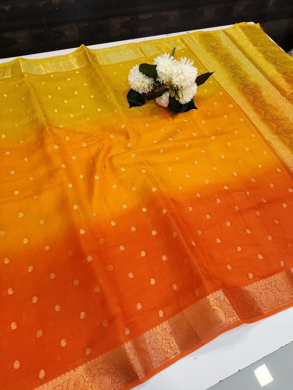 Siddharth Half & Half Silk Saree with elegant zari work for weddings