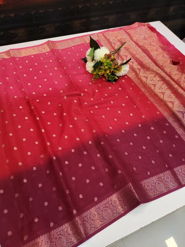 Siddharth Half & Half Silk Saree with elegant zari work for weddings