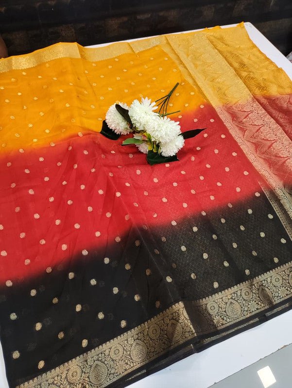 Siddharth Half & Half Silk Saree with elegant zari work for weddings