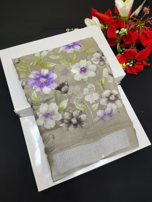 Soft Linen Aadi Offer printed saree for festive and office wear