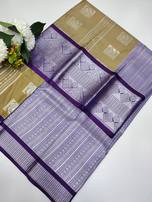 Sundari Semi Silk Saree with elegant zari work for wedding wear