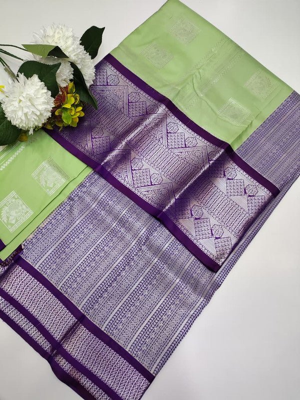 Sundari Semi Silk Saree with elegant zari work for wedding wear