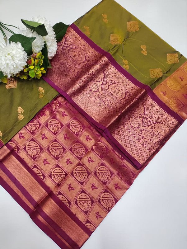 Sundari Semi Silk Saree with elegant zari work for wedding wear