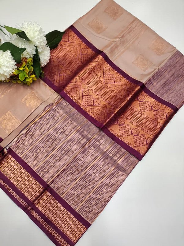 Sundari Semi Silk Saree with elegant zari work for wedding wear