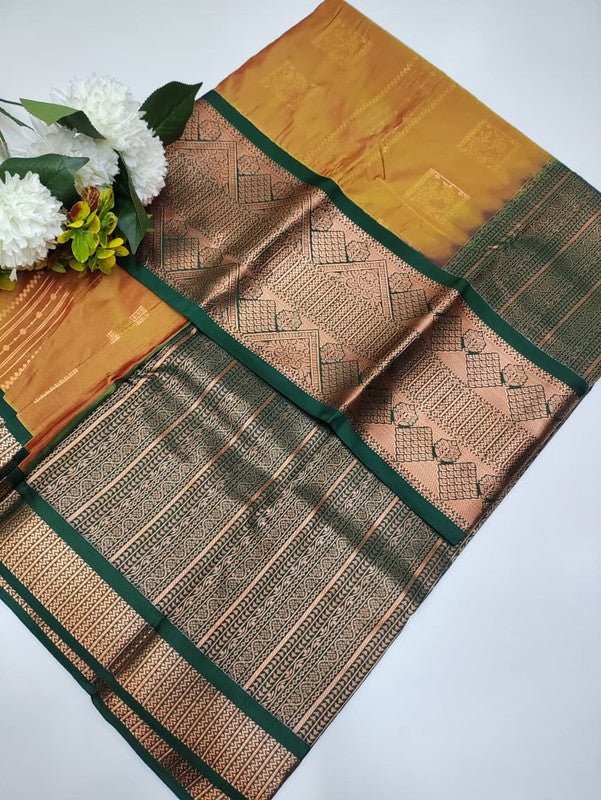Sundari Semi Silk Saree with elegant zari work for wedding wear