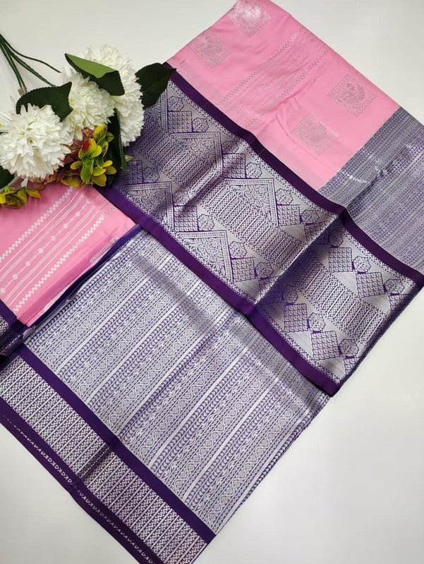 Sundari Semi Silk Saree with elegant zari work for wedding wear