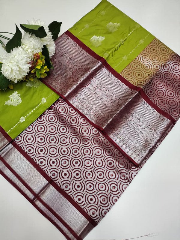 Sundari Semi Silk Saree with elegant zari work for wedding wear