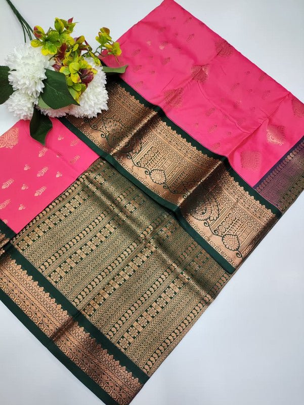 Sundari Semi Silk Saree with elegant zari work for wedding wear