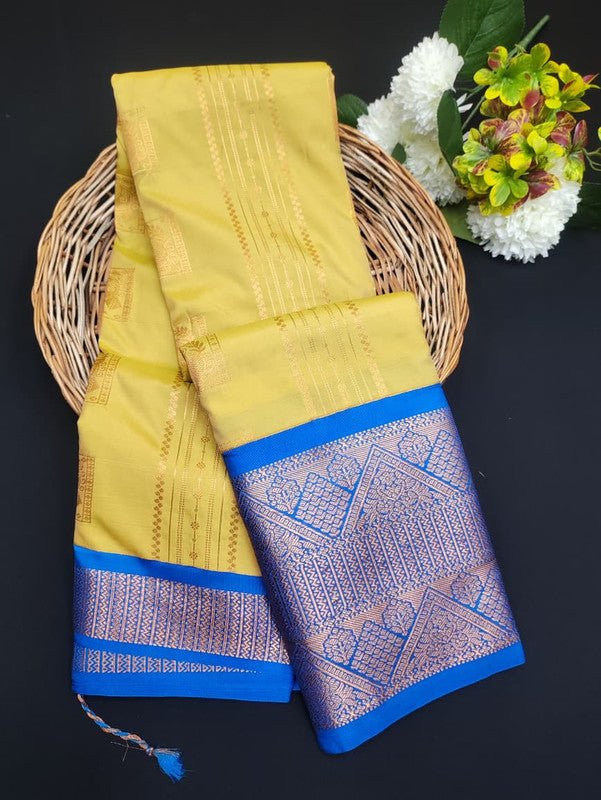 Sundari Semi Silk Saree with elegant zari work for wedding wear