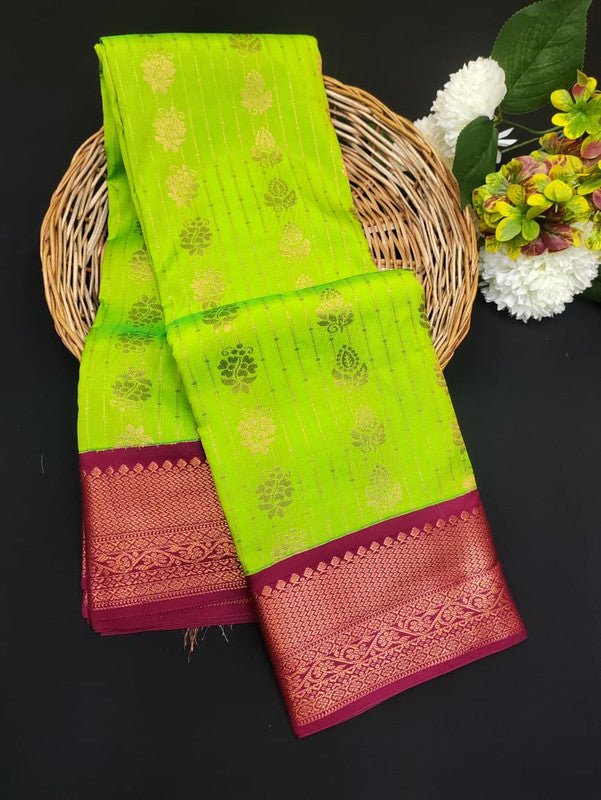 Sundari Semi Silk Saree with elegant zari work for wedding wear