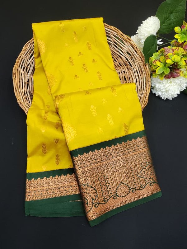 Sundari Semi Silk Saree with elegant zari work for wedding wear