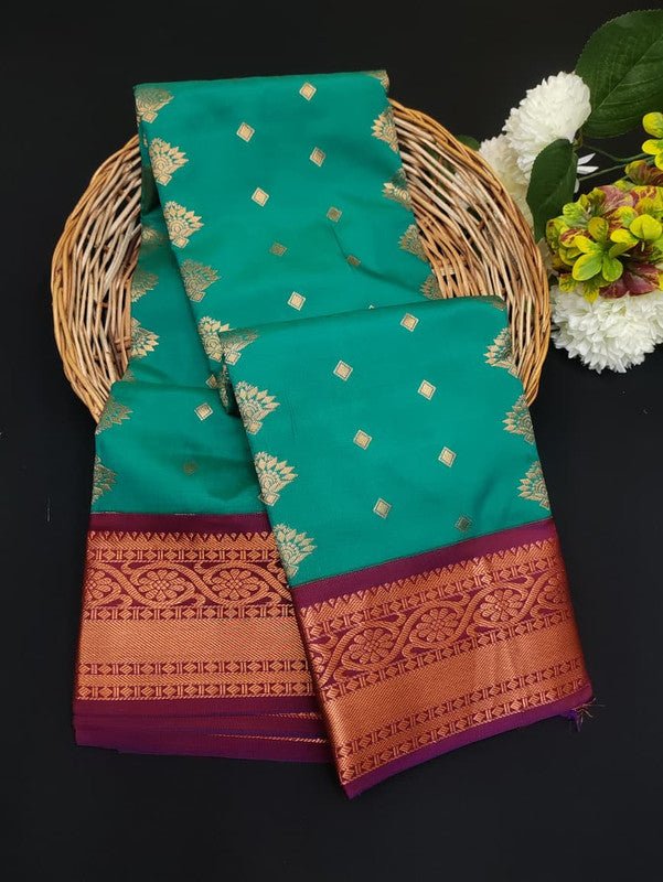Sundari Semi Silk Saree with elegant zari work for wedding wear