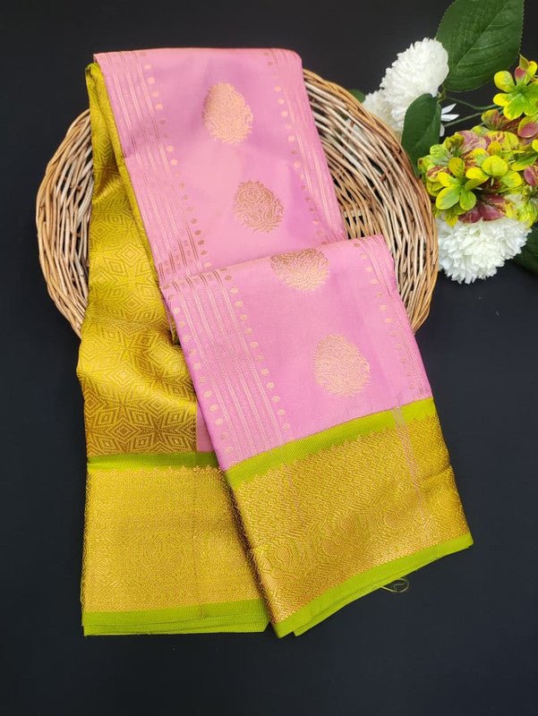 Sundari Semi Silk Saree with elegant zari work for wedding wear