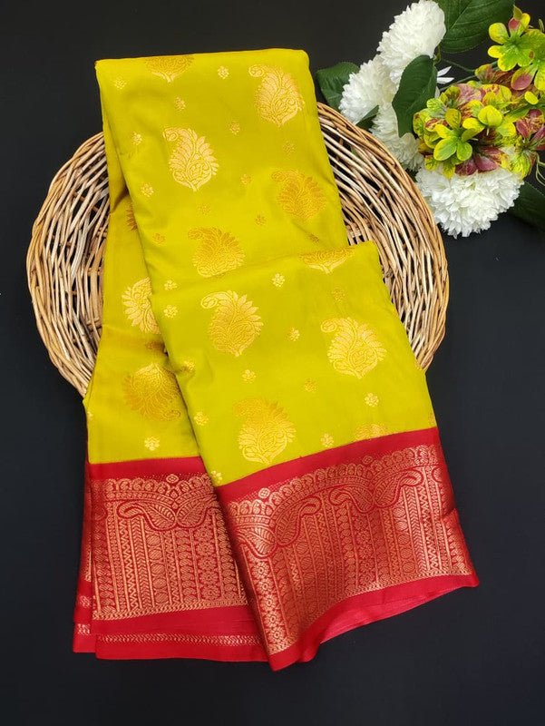 Sundari Semi Silk Saree with elegant zari work for wedding wear