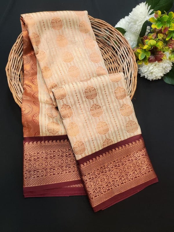 Sundari Semi Silk Saree with elegant zari work for wedding wear