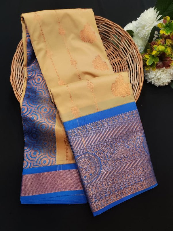Sundari Semi Silk Saree with elegant zari work for wedding wear