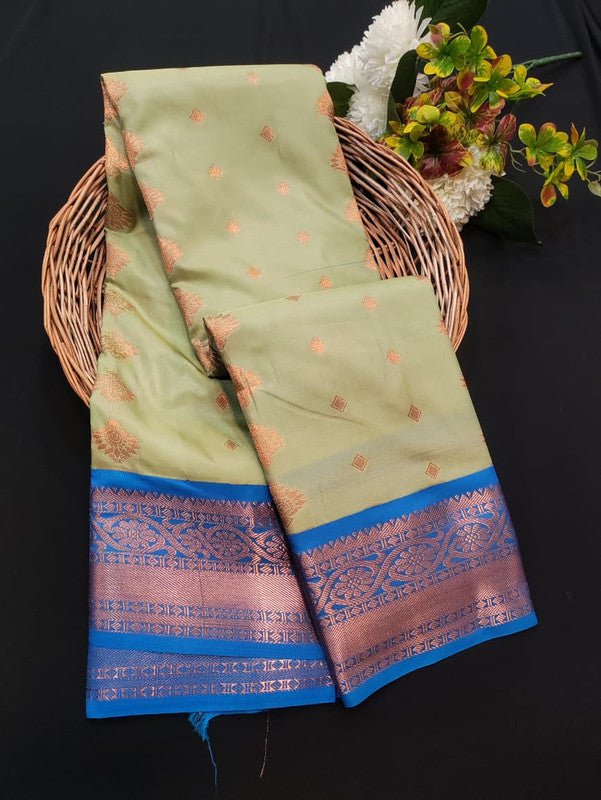 Sundari Semi Silk Saree with elegant zari work for wedding wear