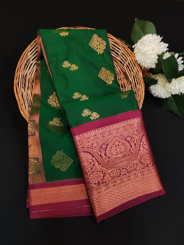 Sundari Semi Silk Saree with elegant zari work for wedding wear