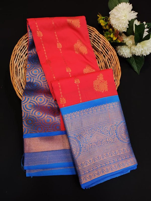 Sundari Semi Silk Saree with elegant zari work for wedding wear
