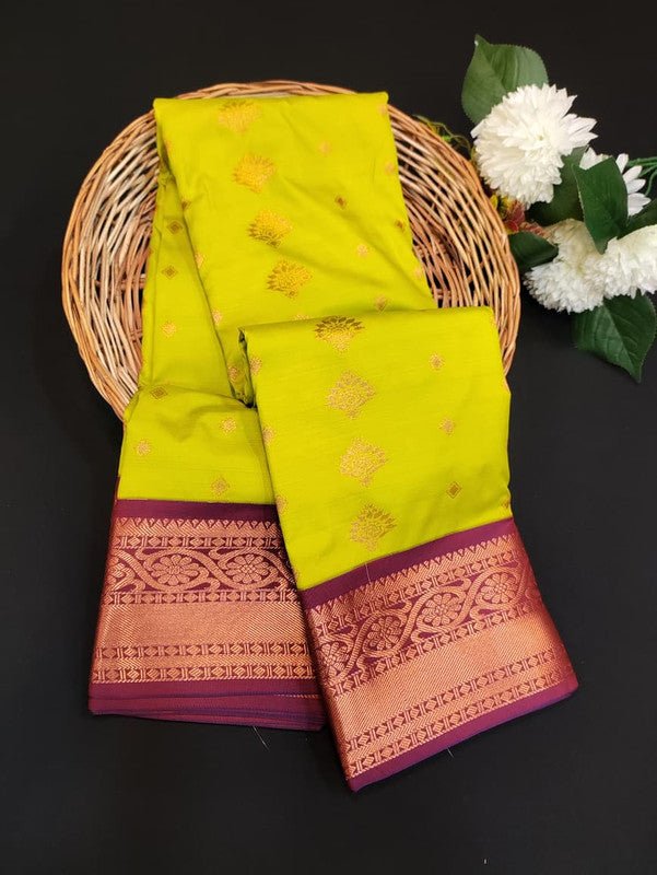Sundari Semi Silk Saree with elegant zari work for wedding wear