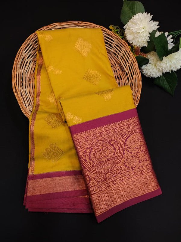 Sundari Semi Silk Saree with elegant zari work for wedding wear
