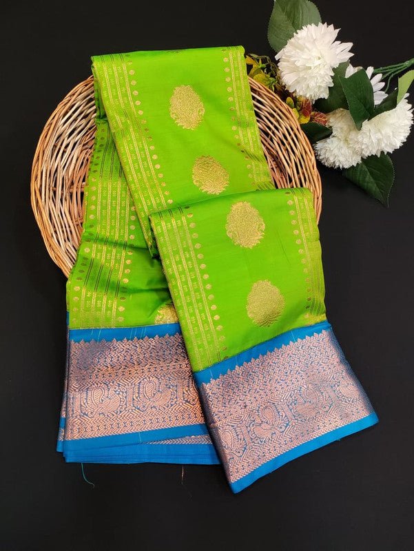 Sundari Semi Silk Saree with elegant zari work for wedding wear