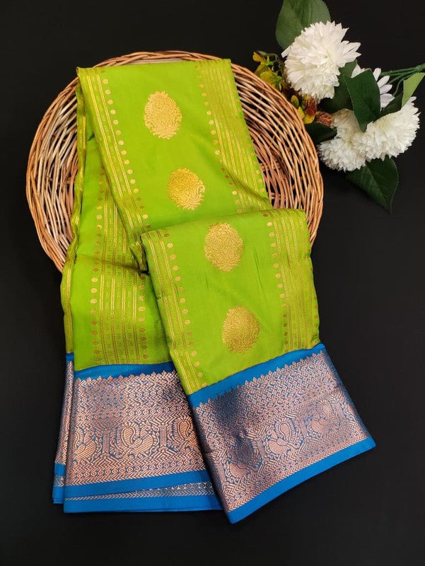 Sundari Semi Silk Saree with elegant zari work for wedding wear
