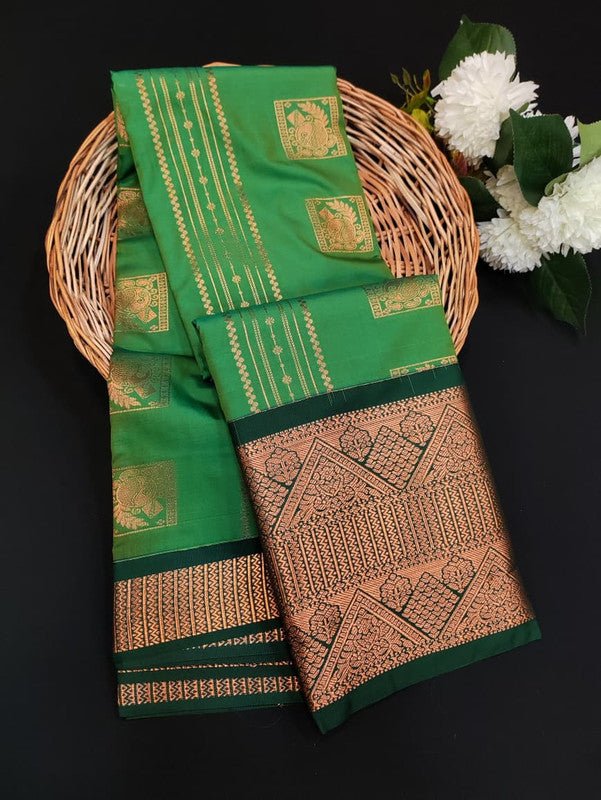 Sundari Semi Silk Saree with elegant zari work for wedding wear