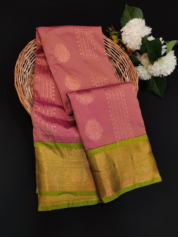 Sundari Semi Silk Saree with elegant zari work for wedding wear