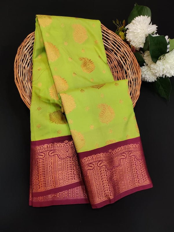 Sundari Semi Silk Saree with elegant zari work for wedding wear