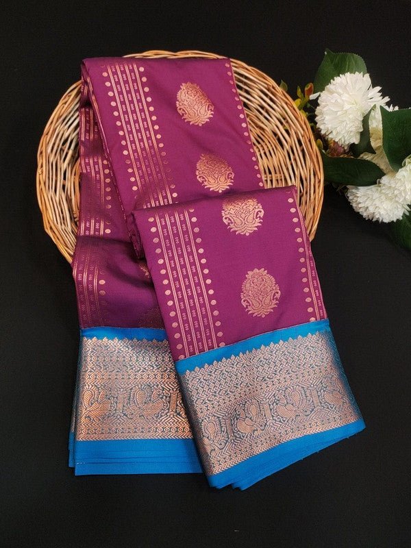 Sundari Semi Silk Saree with elegant zari work for wedding wear