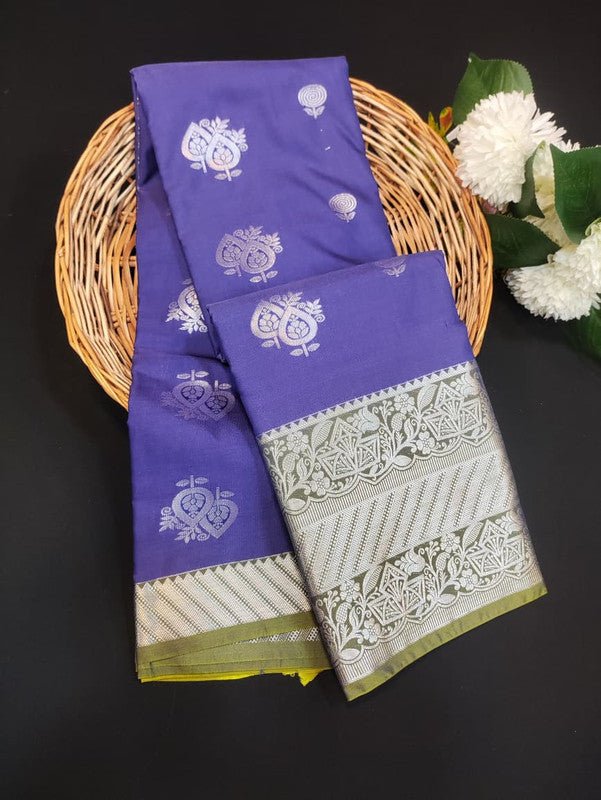 Sundari Semi Silk Saree with elegant zari work for wedding wear